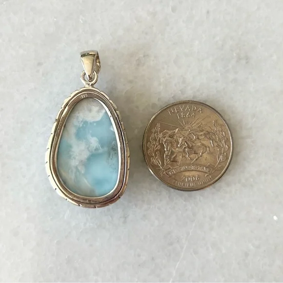 Sterling Silver Larimar Pendant - Picture 5 of 5